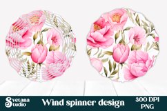 Flower peony wind spinner sublimation PNG design Product Image 1
