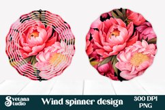 Peonies flower wind spinner sublimation design love Product Image 1