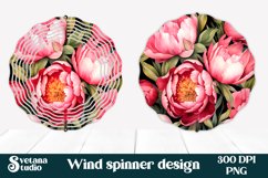 Peonies flower wind spinner sublimation design Product Image 1