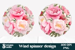 Peonies flower wind spinner sublimation PNG Product Image 1