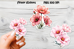 Pink flower stickers design | Printable peony stickers Product Image 2