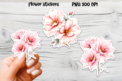 Pink flower stickers design | Printable peony stickers Product Image 1
