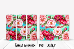 Flower border tumbler PNG | Peony tumbler wrap design Product Image 1