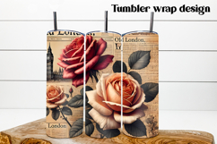 Vintage flower tumbler | Floral tumbler wrap design Product Image 1