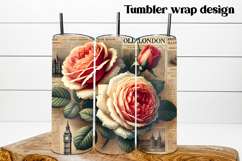 Vintage flower tumbler | Floral tumbler wrap design Product Image 1