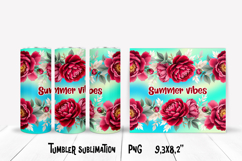Flower border tumbler PNG | Peony tumbler wrap design Product Image 1