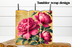 Vintage flower tumbler | Floral tumbler wrap design Product Image 1