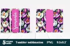 Flower tumbler | Add your name tumbler | Crocus tumbler Product Image 2