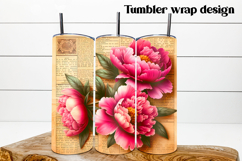 Vintage flower tumbler | Floral tumbler wrap design Product Image 1