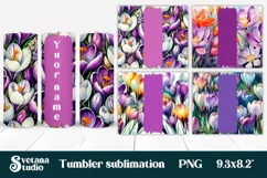Flower tumbler | Add your name tumbler | Crocus tumbler Product Image 1