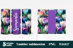 Flower tumbler | Add your name tumbler | Crocus tumbler Product Image 3