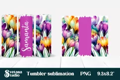 Flower tumbler | Add your name tumbler | Crocus tumbler Product Image 4