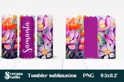 Flower tumbler | Add your name tumbler | Crocus tumbler Product Image 5