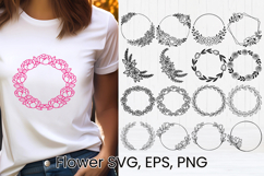 Floral frame SVG bundle | Add your name flower frame SVG Product Image 4