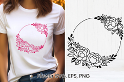 Flower wreath SVG design | Floral silhouette SVG Product Image 1