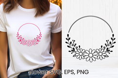 Flower wreath SVG design | Floral silhouette SVG Product Image 1