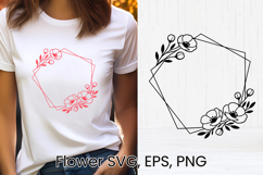 Flower wreath SVG design | Floral silhouette SVG Product Image 1