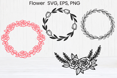 Flower wreath SVG | Boho flower SVG | Butterfly flower SVG Product Image 6