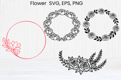 Floral frame SVG bundle | Add your name flower frame SVG Product Image 5