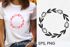 Flower wreath SVG design | Floral silhouette SVG Product Image 1