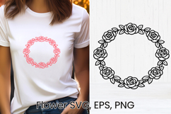 Flower wreath SVG design | Floral silhouette SVG Product Image 1