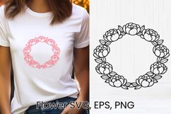 Flower wreath SVG design | Floral silhouette SVG Product Image 2