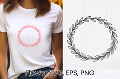 Flower wreath SVG design | Floral silhouette SVG Product Image 1