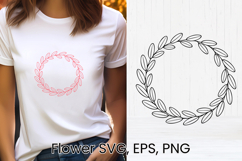 Flower wreath SVG design | Floral silhouette SVG Product Image 1
