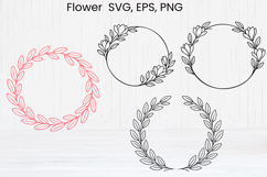 Flower wreath SVG design | Floral silhouette SVG Product Image 1