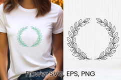 Flower wreath SVG design | Floral silhouette SVG Product Image 1