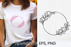 Flower wreath SVG design | Floral silhouette SVG Product Image 1