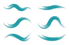 Flowing Water Waves SVG Bundle | 6 Vector Icons Product Image 1