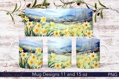 Floral Mug Wrap | Watercolor Meadow | Yellow Product Image 1