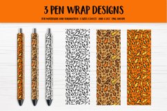 Autumn Leaves Leopard Print Pen Wrap Sublimation Product Image 1