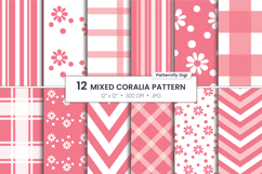 Pastel red mixed seamless background digital paper pack