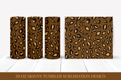 Fall Leaves Leopard Tumbler Wrap Sublimation Design FLT033 Product Image 1