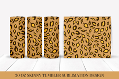 Fall Leaves Leopard Tumbler Wrap Sublimation Design FLT037 Product Image 1