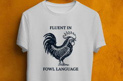 Funny Rooster Skeleton SVG - Fluent In Fowl Language PNG Product Image 3