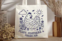 Fluff Feathers and Fresh Air SVG PNG, Cozy Chicken Farm Life Product Image 2