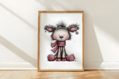 Fluffy Christmas Animals Clipart Product Image 3