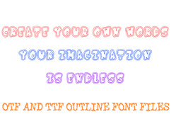 Fluffy Cloud Font Doodle Lettering Bubble Cartoon ABC OTF Product Image 3