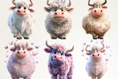 Fluffy Cow 39 PNG Cute Highland Cow Clipart Transparent BG Product Image 4