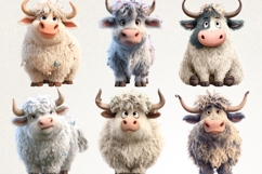 Fluffy Cow 39 PNG Cute Highland Cow Clipart Transparent BG Product Image 6