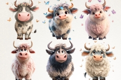 Fluffy Cow 39 PNG Cute Highland Cow Clipart Transparent BG Product Image 7