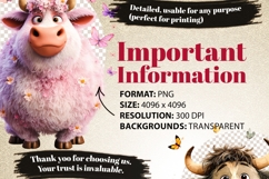 Fluffy Cow 39 PNG Cute Highland Cow Clipart Transparent BG Product Image 9