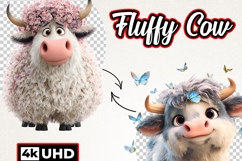 Fluffy Cow 39 PNG Cute Highland Cow Clipart Transparent BG Product Image 8