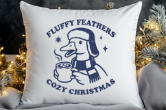 Fluffy Feathers Cozy Christmas SVG, Cute Goose Holiday Print Product Image 2