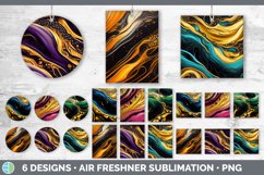 Bundle of six Fluid Art car air freshener sublimation designs.