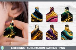 Bundle of six Fluid Art cow tag earrings sublimation designs.