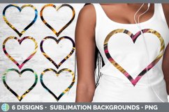 Bundle of six Fluid Art heart frames clipart.
